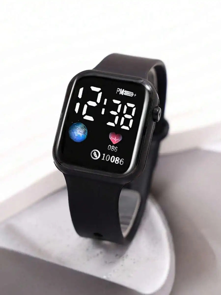 Smart LED Digital Display Watch For Women With Heart Rate Monitor And Step Counter