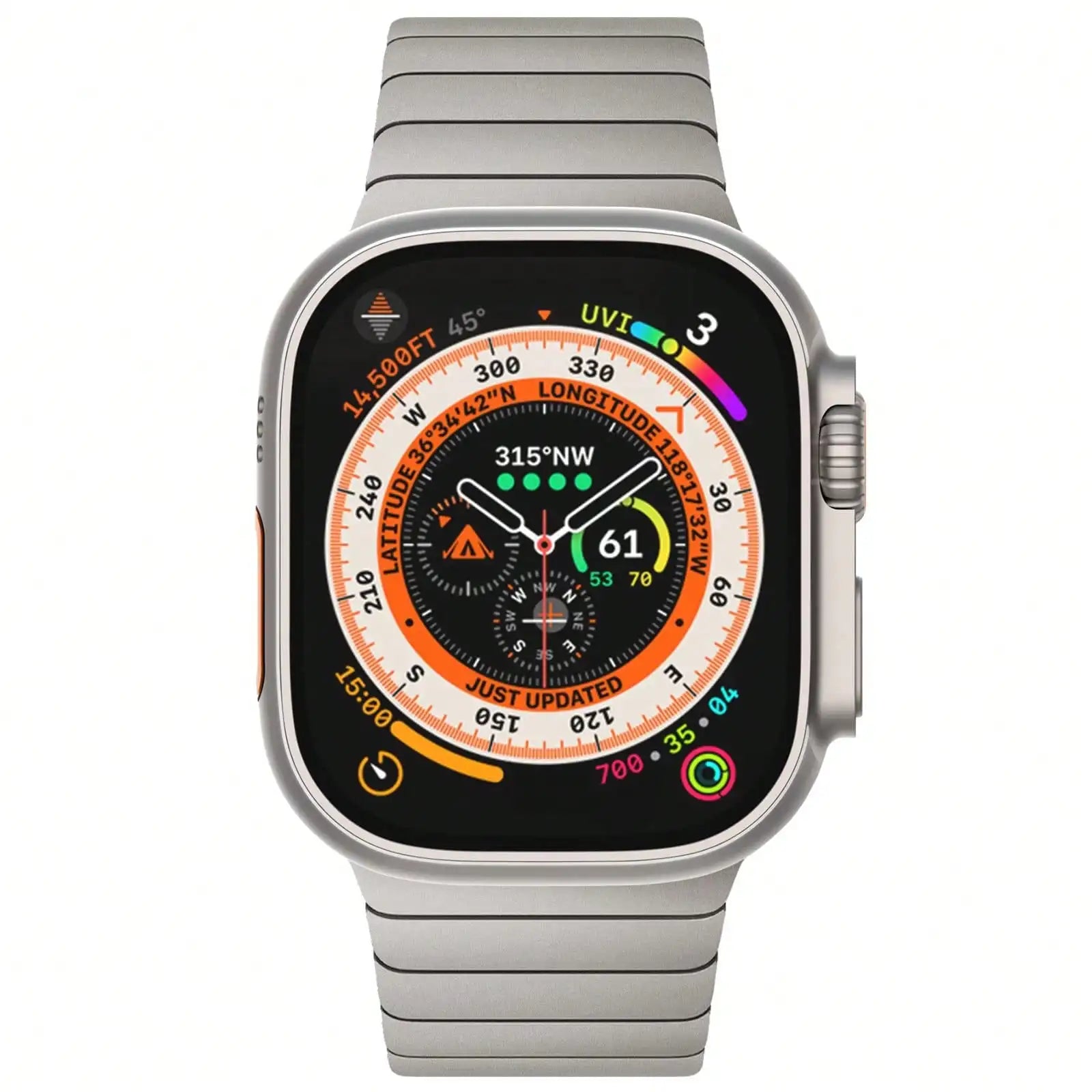 Titanium & Stainless Steel Link Bracelet Compatible With Apple Watch Band Ultra 3 2 1 Band 49mm Series11 10 9 8 7 6 5 4 3 2 1 46mm 42mm 45mm 44mm 41mm 40mm 38mm Series 3-11