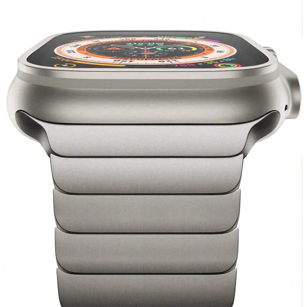 Titanium & Stainless Steel Link Bracelet Compatible With Apple Watch Band Ultra 3 2 1 Band 49mm Series11 10 9 8 7 6 5 4 3 2 1 46mm 42mm 45mm 44mm 41mm 40mm 38mm Series 3-11