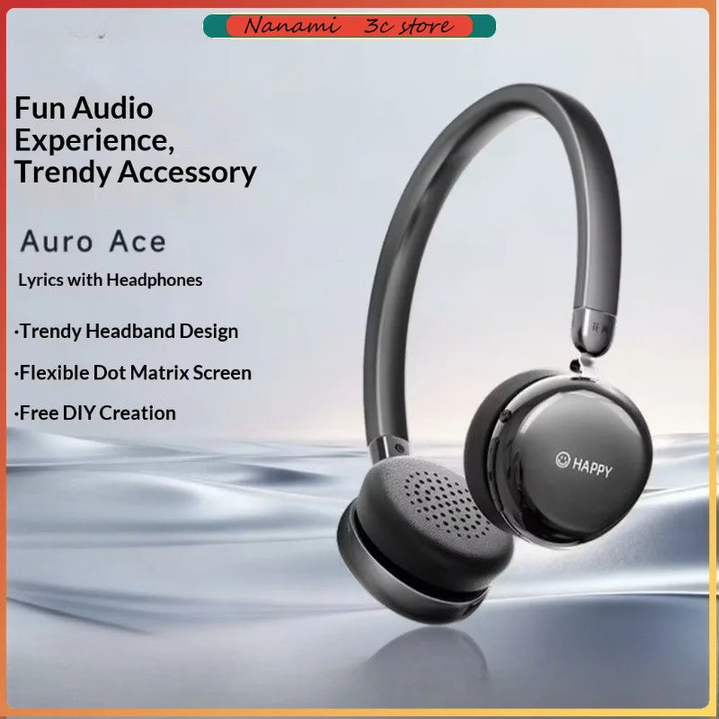New Edifier AURO ACE Over-Ear Headphones with Trendy Toy Screen DIY Lyrics Display, 32mm Drivers, Bluetooth 6.0 Earphones Gifts